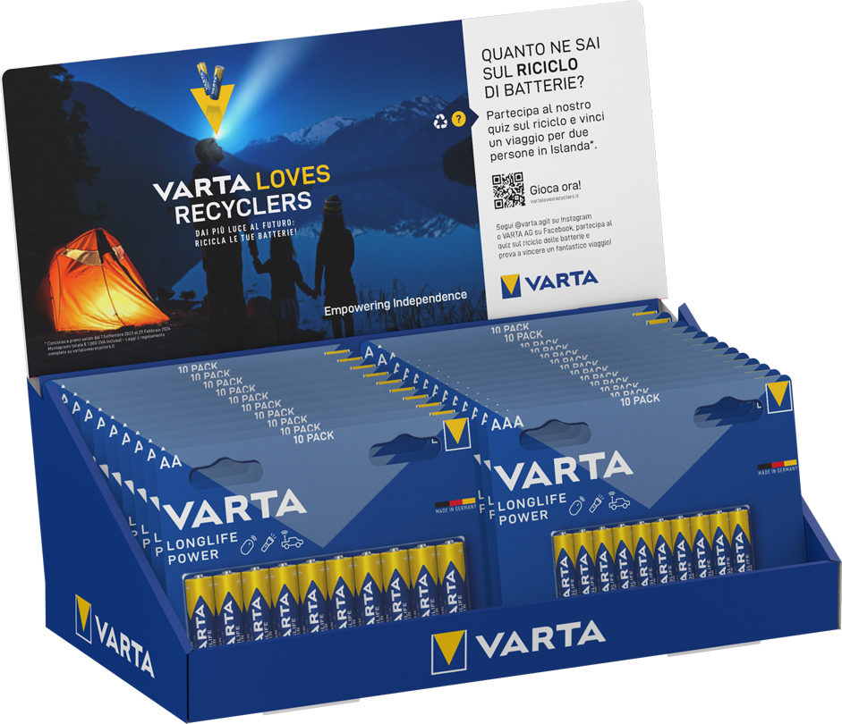 ESPOSITORE DA BANCO VARTA B10  20 BL STILO -  13 BL MINISTILO SERIE 49 