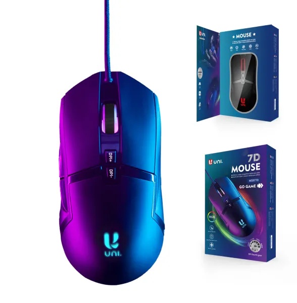 MOUSE CABLATO DA GIOCO UNI-7D