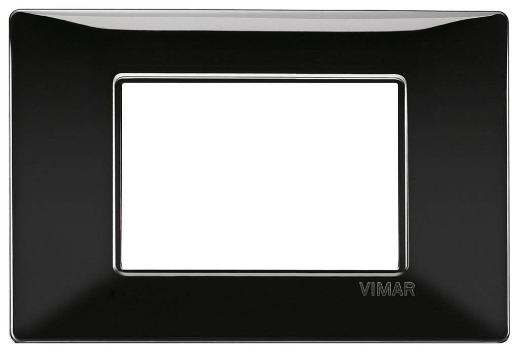 PLACCA VIMAR A 3 MODULI IN PLASTICA NERA SERIE VIMAR PLANA