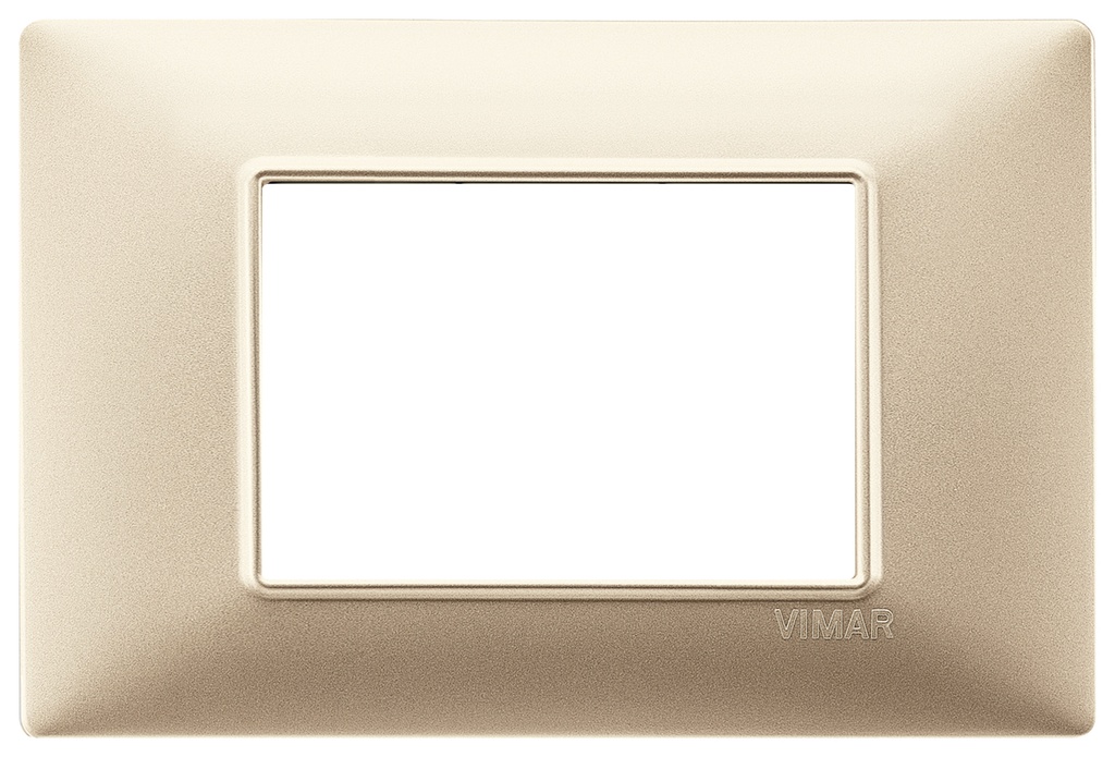 PLACCA VIMAR A 3 MODULI IN PLASTICA CHAMPAGNE SERIE VIMAR PLANA 