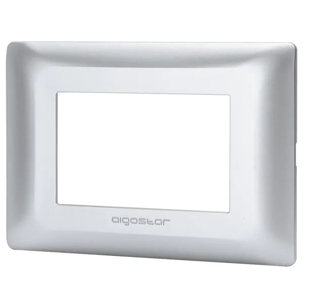 PLACCA A 3 MODULI IN PLASTICA COLOR ARGENTO SERIE ABM