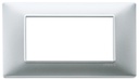 PLACCA VIMAR A 4 MODULI IN PLASTICA ARGENTO OPACO SERIE VIMAR PLANA 