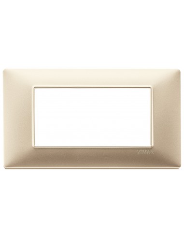 PLACCA VIMAR A 4 MODULI IN PLASTICA CHAMPAGNE SERIE VIMAR PLANA 