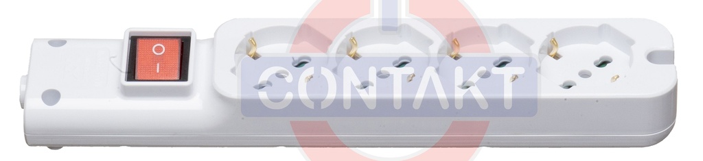 PRESA MULTIPLA CONTAKT 4 BIPRESE+SCHUKO+INTERRUTTORE+SENZA CAVO MAX3500W BIANCO