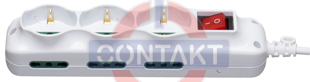 PRESA MULTIPLA CONTAKT 6 BIPRESE +3 BIPRESE +SCHUKO +CAVO 1.5MT MAX3680 SPINA 16A  BIANCO