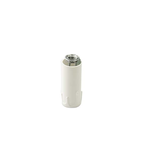 PORTALAMPADA FAI A CANDELA COLORE BIANCO IN MATERIALE TERMOPLASTICO CON NIPLES E14  ALTEZZA 65MM