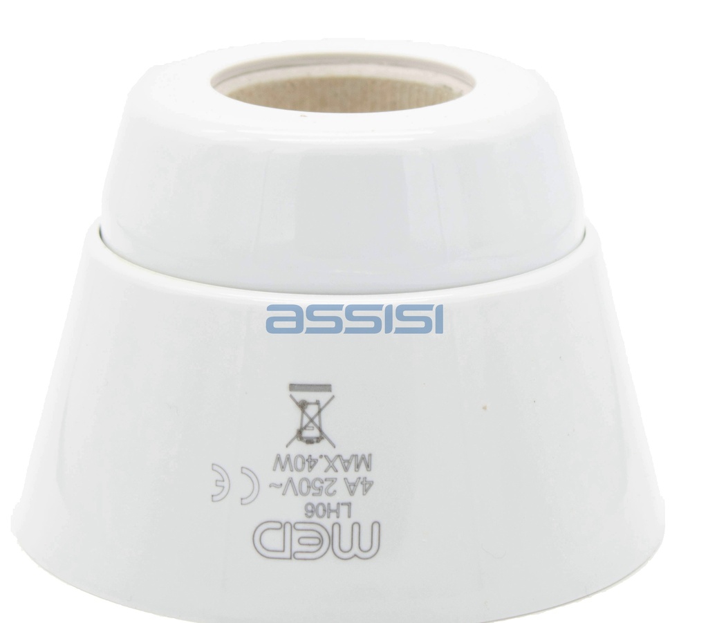 PORTALAMPADA DRITTO E27 DA PARETE C/CORPO BACHELITE BIANCO MED