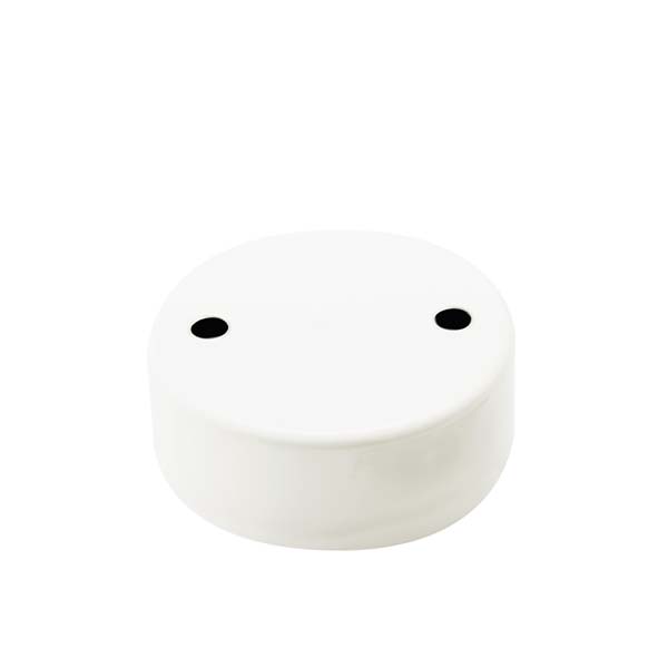 ROSONE IN METALLO CILINDRICO 2 FORI  BIANCO FAI