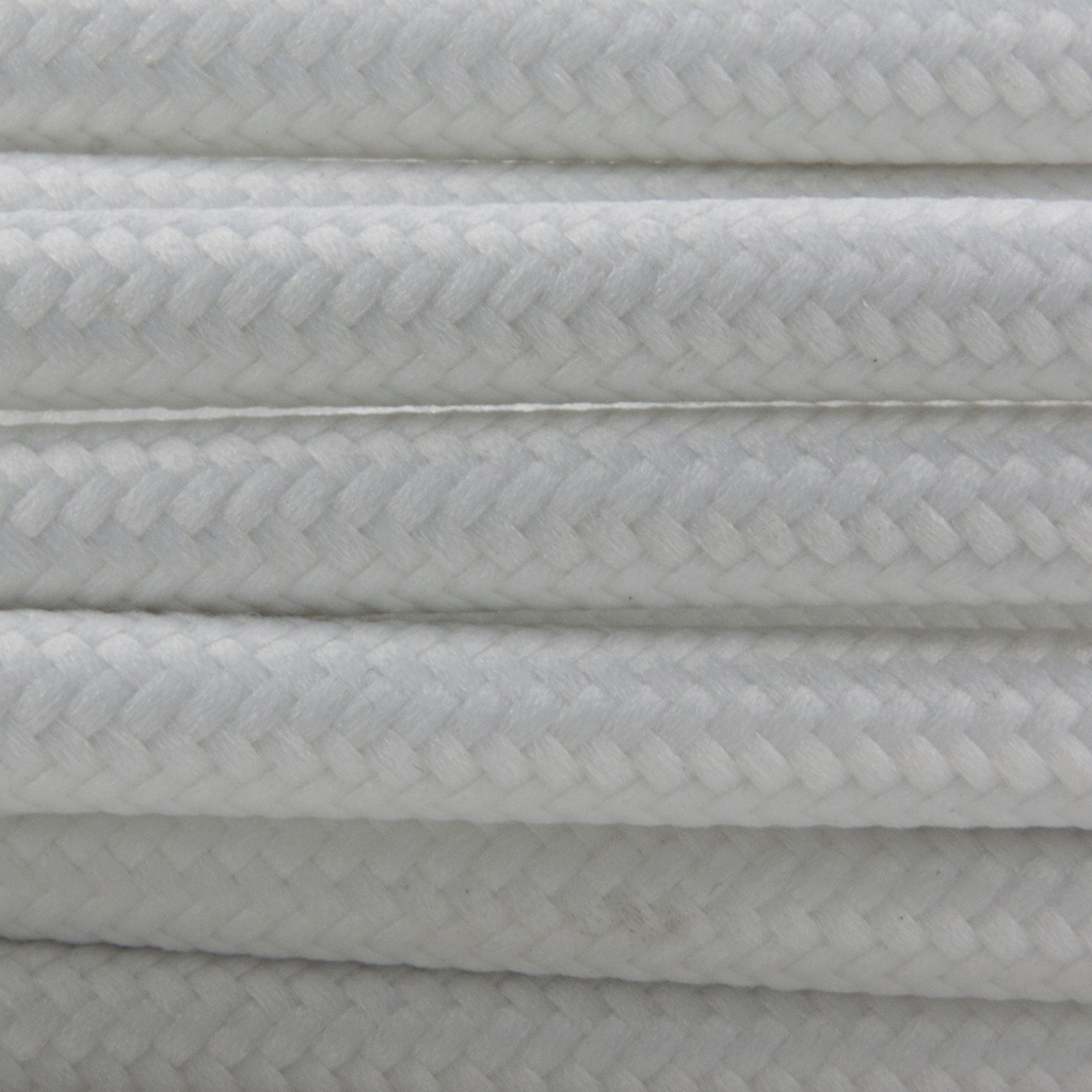 CAVO ELETTRICO RIVESTITO TESSUTO TONDO 2X0,75 45MT. BIANCO CONTAKT (PR. MT.)