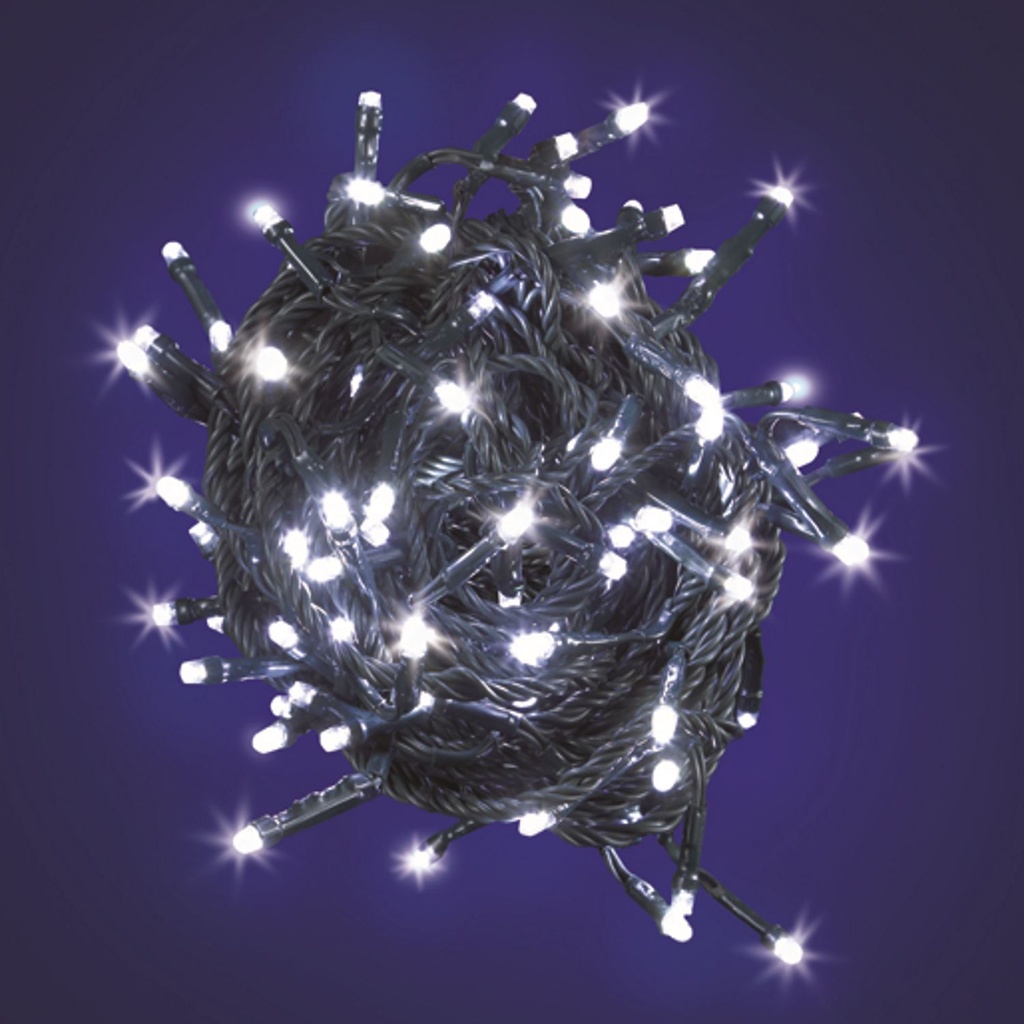 CATENA TL 180 LED BIANCO 5MM CONTROLLER 7G+OFF TIMER 6-18 ORE A BATTERIA ESTERNO