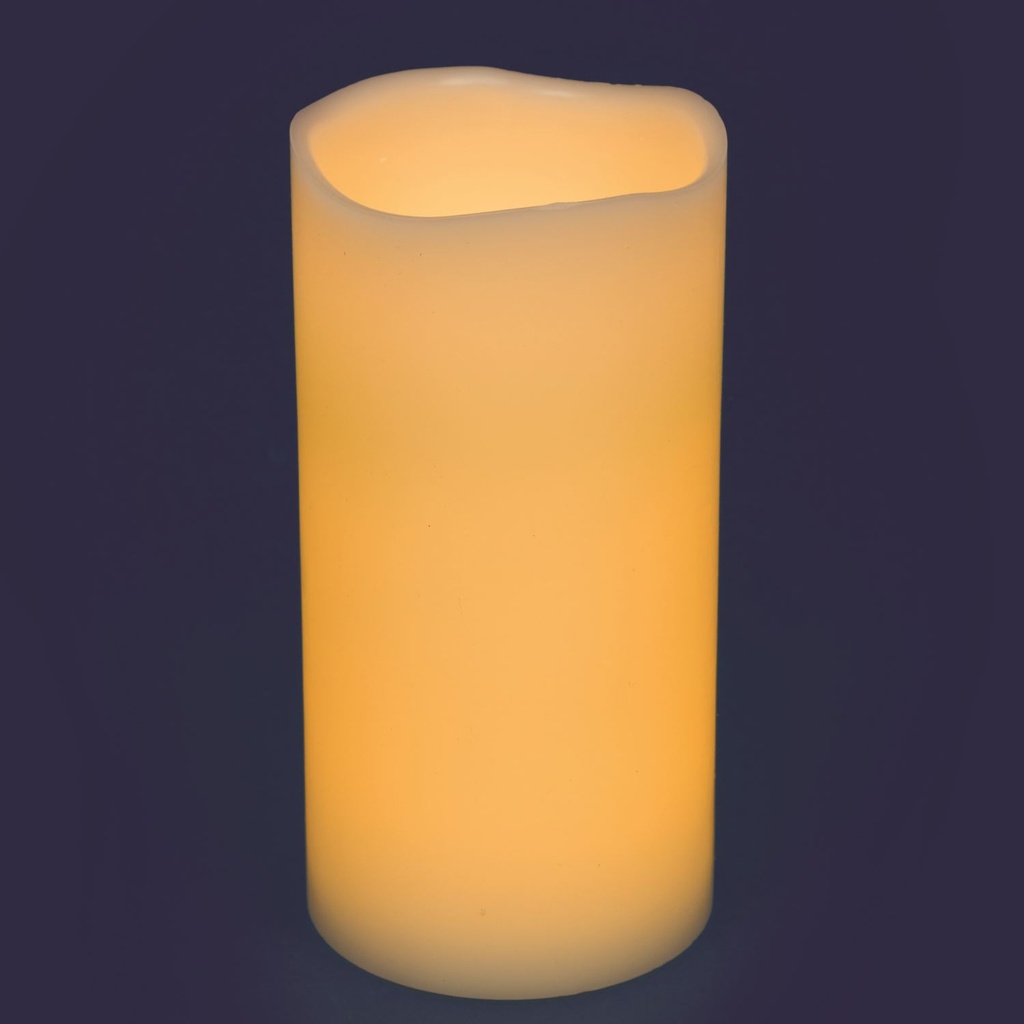 CANDELA Ø10CM AVORIO 2 LED CLASSIC EFFETTO FIAMMA A BATTERIA INTERNO H20CM