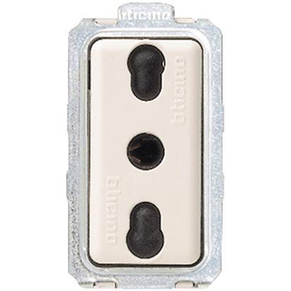FRUTTO BTICINO PRESA BIVALENTE 10/16A DA INCASSO 250V SERIE BTICINO MAGIC