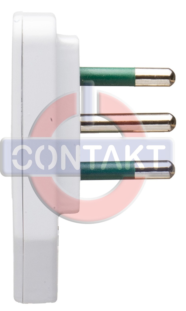 SPINA CIVILE CONTAKT ULTRA PIATTA A SQUADRA 90° 2P+T 10A SPA11 250V BIANCO