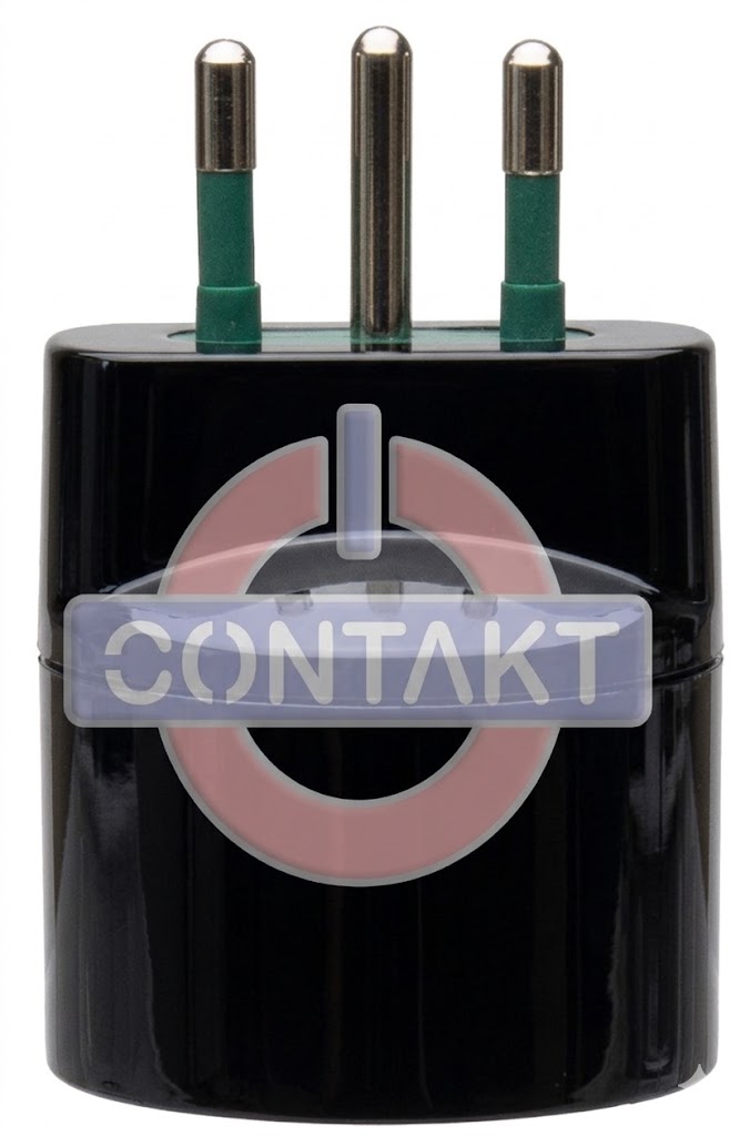 ADATTATORE CIVILE CONTAKT SPINA 2P+T 10A S11 - PRESA 2P+T 10A  SCHUKO P30 250V NERO