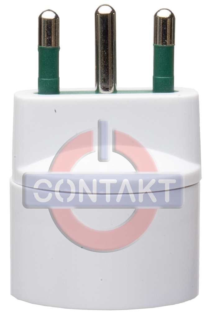 ADATTATORE CIVILE CONTAKT SPINA 2P+T 16A S17 - PRESA 2P+T 16A SCHUKO P30 BIANCO