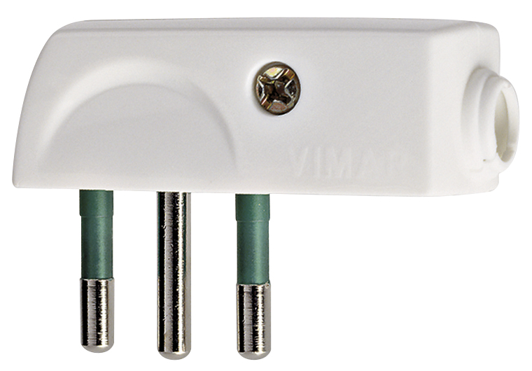 SPINA CIVILE VIMAR PIATTA A SQUADRA 90° 2P+T 10A S11  250V BIANCO