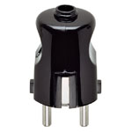 SPINA CIVILE VIMAR 2P+T16A S31  250V STANDARD TEDESCO/FRANCESE NERO