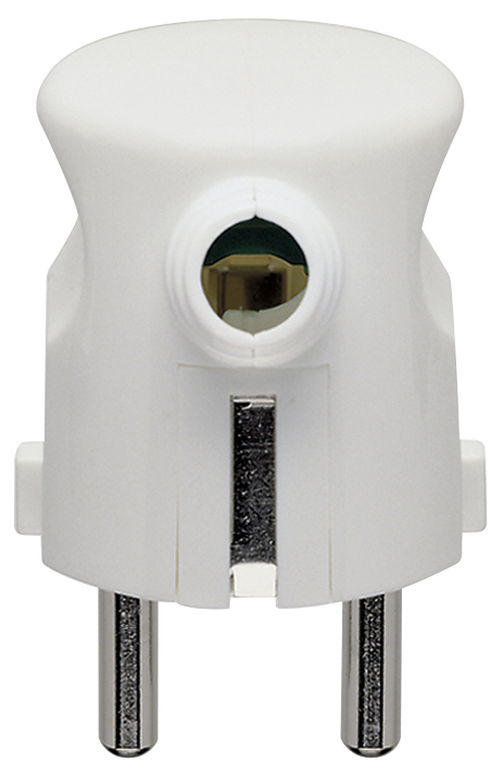 SPINA CIVILE VIMAR 2P+T16A S31 250V STANDARD TEDESCO/FRANCESE CAVO 90°  BIANCO