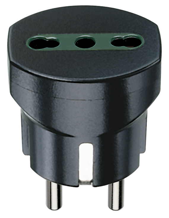 ADATTATORE CIVILE VIMAR 1 SPINA 2P+T 16A S31 TED./FRANC. BIPRESA 2P+T 16A P17-P11 250V NERO
