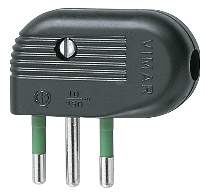 SPINA CIVILE VIMAR PIATTA A SQUADRA 90° 2P+T 16A 250V NERO