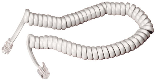 CAVETTO TELEFONICO ESTENSIBILE BIANCO  5MT PLUG-PLUG 4-4