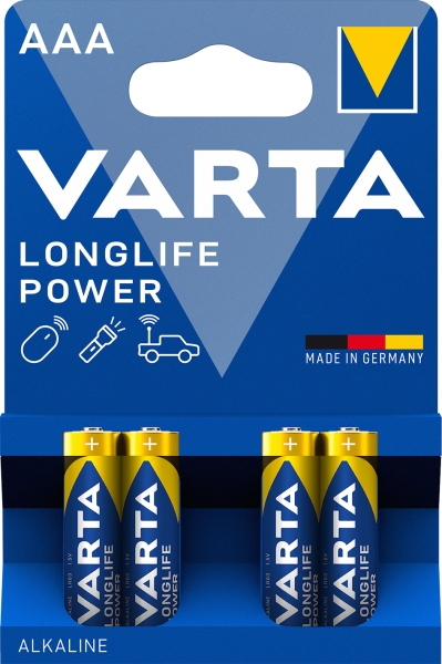 PILE VARTA ALKALINE LONGLIFE POWER MINISTILO AAA BL.4 4903