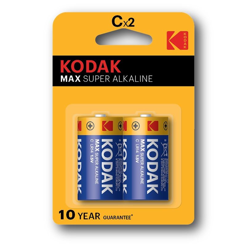 PILE KODAK ALKALINE MAX MEZZA TORCIA C BL. 2 KMAX1400
