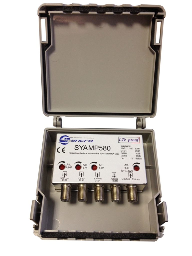 AMPLIFICATORE PALO 4 INGR. III-IV-V-U    30DB 116/119 DBµV SYNCRO