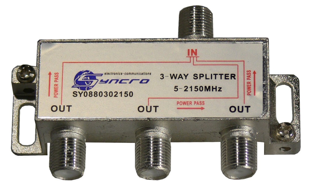 PARTITORE 1 INGR. 3 OUT CONN. "F" 5-2150MHZ SYNCRO