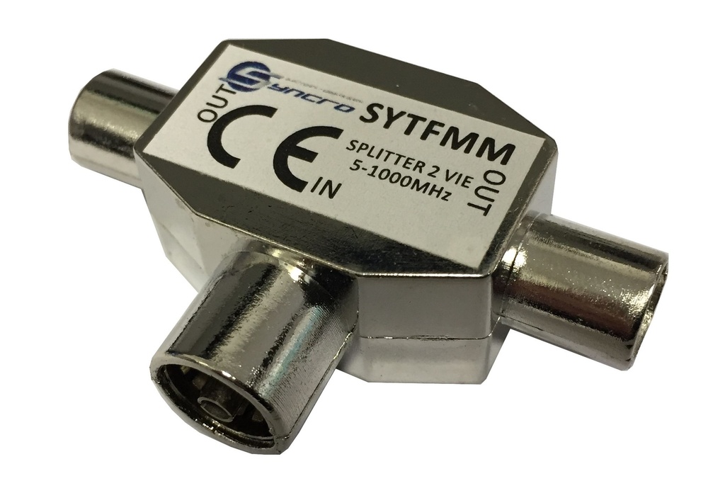 PARTITORE A ''T'' IEC 1MASCHIO/2FEMMINE 9.52MM SYNCRO