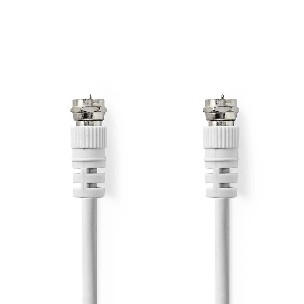 CAVO SATELLITARE NEDIS  E ANTENNA F M/M  PLACCATO NICKEL  75 OHM  1.5M BIANCO