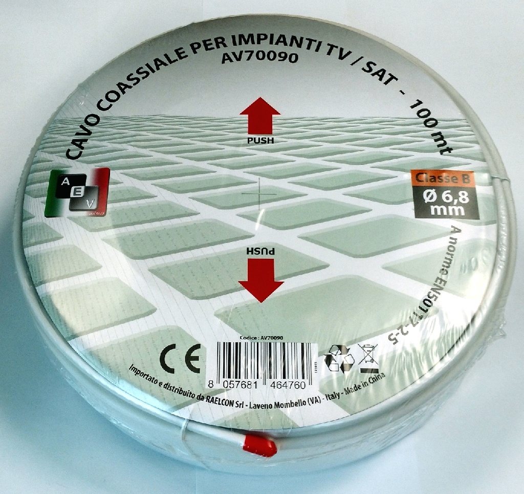CAVO COAX 75OHM 6.8MM 100 MT CLASSE B CCS