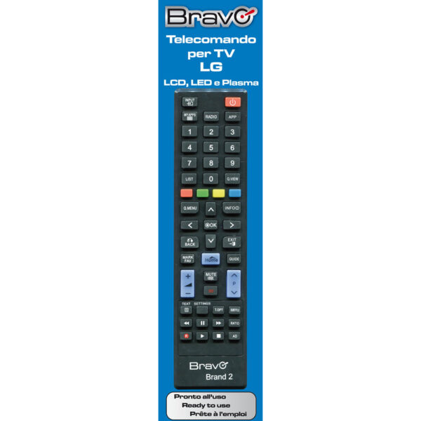 TELECOMANDO TV BRAVO MODELLO BRAND DEDICATO PER LG 