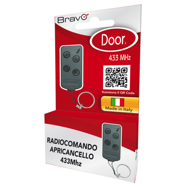 RADIOCOMANDI BRAVO BRDOOR FREQUENZA FISSA 433.92 MHZ 4 CANALI 