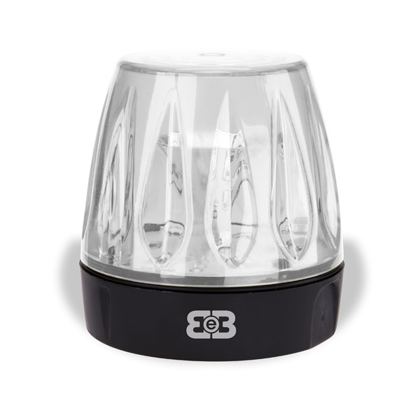 LAMPEGGIANTE BeB CREPUSCOLARE CON LUCE DI CORTESIA MULTITENSIONE DA 15V A  230V A LED CALOTTA TRASPARENTE