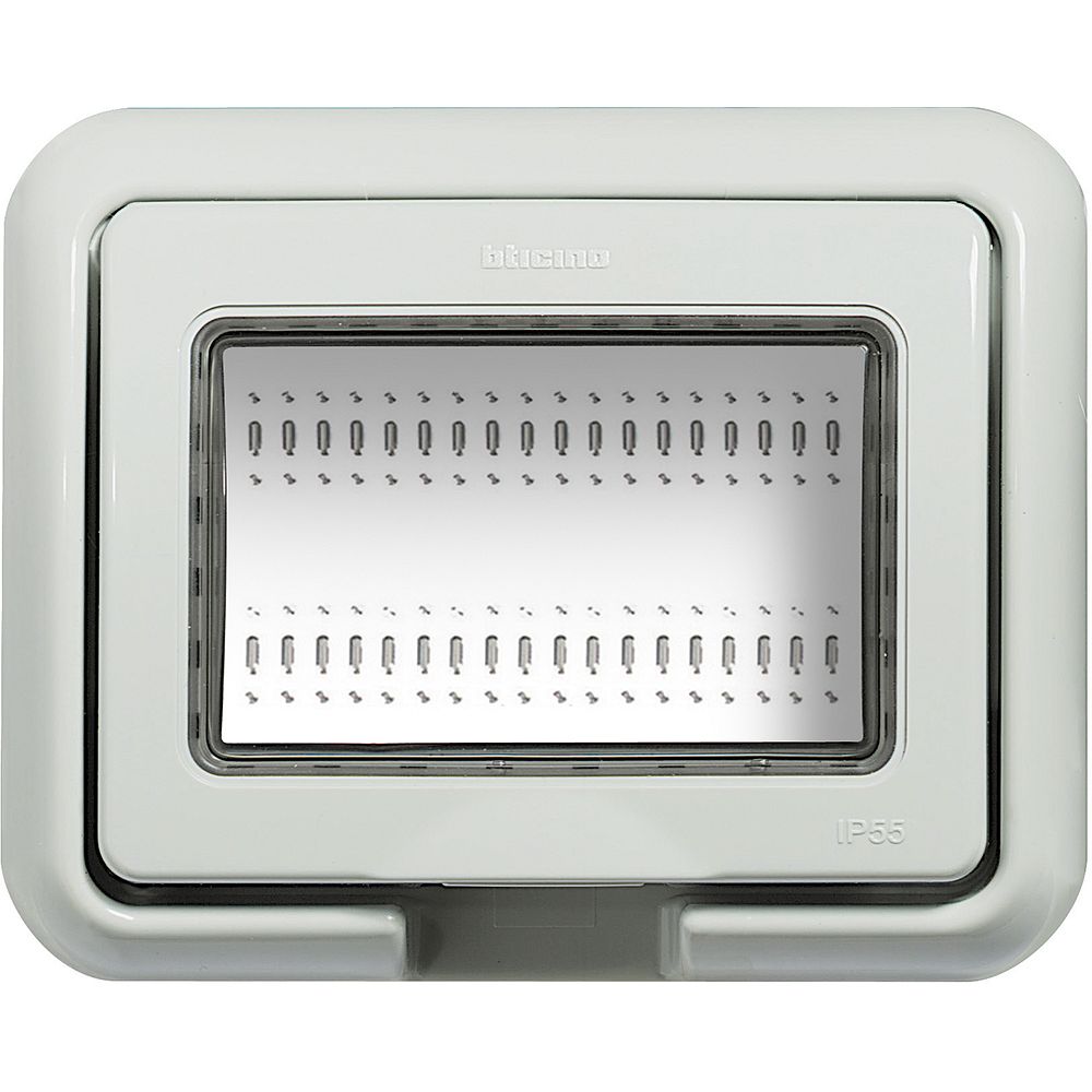 PLACCA BTICINO  STAGNA CON SPORTELLO IP55 2 MODULI SERIE BTICINO LIVINGLIGHT E SERIE LUNA 