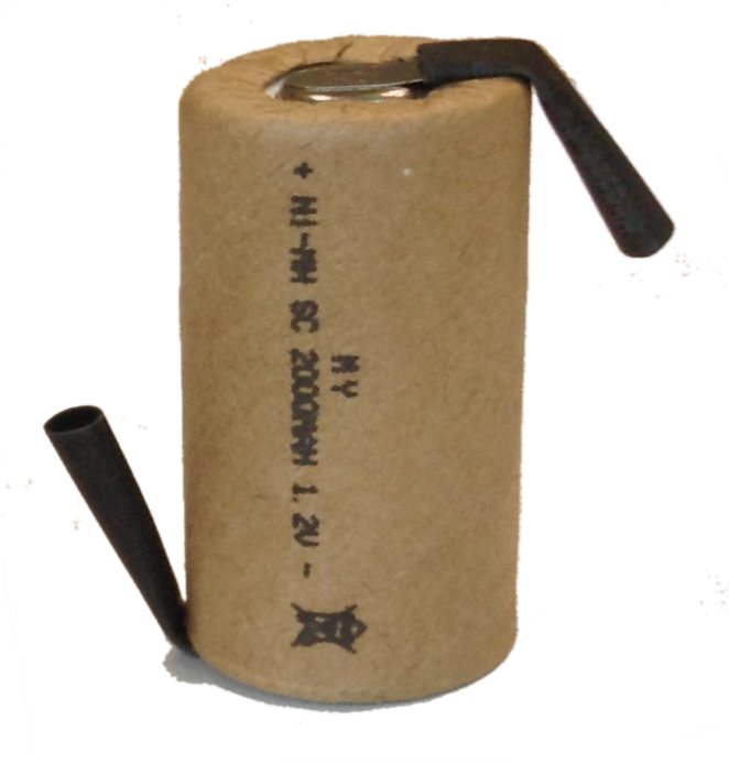 BATTERIA RICARICABILE SUB-C 1.2V 2000MAH NI-MH TERMINALI A SALDARE