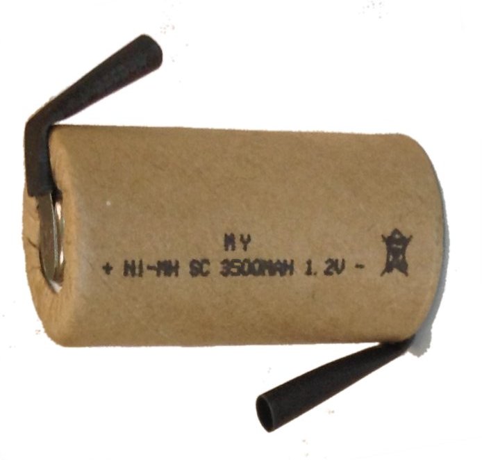 BATTERIA RICARICABILE SUB-C 1.2V 3500MAH NI-MH TERMINALI A SALDARE