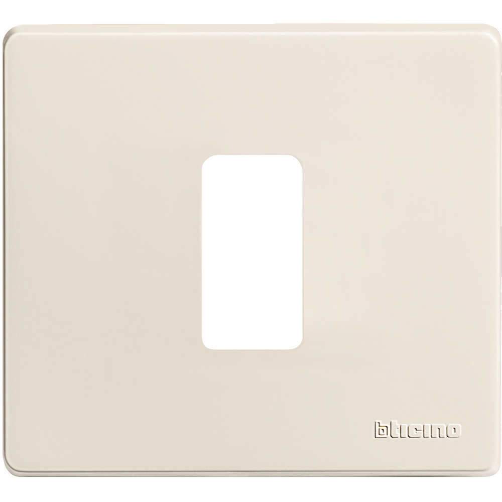 PLACCA BTICINO A 1 MODULO PER SCATOLA ROTONDA IN RESINA AVORIO  SERIE  BTICINO MAGIC 