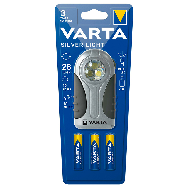TORCIA VARTA LED SILVER LIGHT 28LM MINISTILO AAA INCLUSE PZ. 3 16647