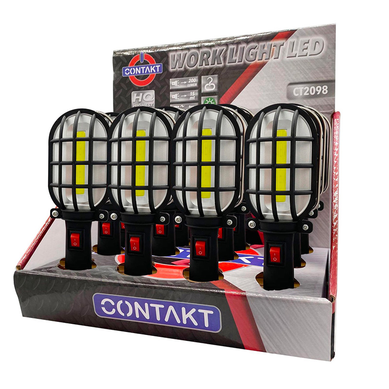 TORCIA CONTAKT LED COB 200LM +GANCIO E MAGNETE MINISTILO AAA NON INCL. ESP.12PZ