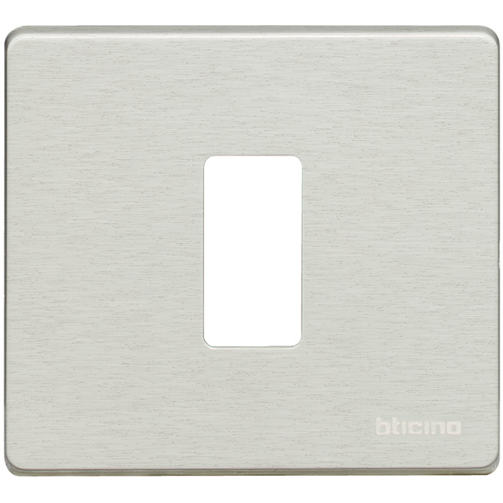 PLACCA BTICINO A 1 MODULO PER SCATOLA ROTONDA IN ALLUMINIO OXIDAL SERIE BTICINO MAGIC 