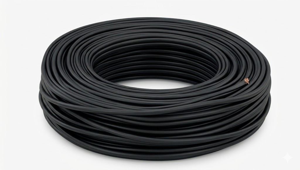 CAVO ELETTRICO PIATTINA COSTA STRETTA 2X0.35 NERO  100 MT. IMQ