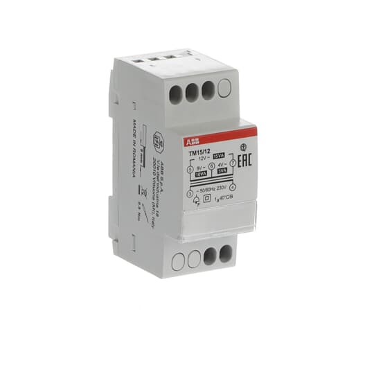 TRASFORMATORE ABB DI TENSIONE PER CAMPANELLI TM 15V-12V 