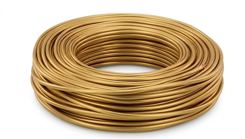 CAVO ELETTRICO PIATTINA COSTA STRETTA 2X 0.50 ORO 100 MT. IMQ