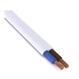 CAVO ELETTRICO PIATTINA VINILGOMMA H03VVH2-F  2 X 0.75  BIANCO 100 MT.  IMQ