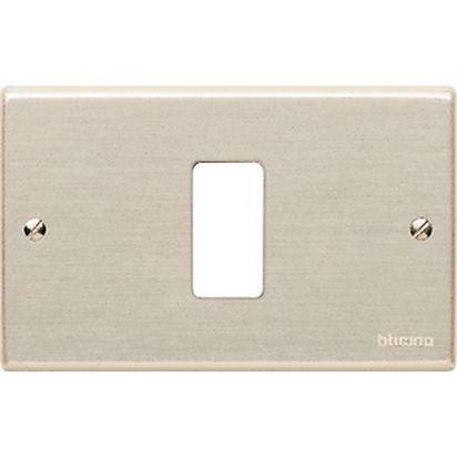 PLACCA BTICINO A 1 MODULO CON VITI IN ALLUMINIO ANODIZZATO SERIE  BTICINO MAGIC 