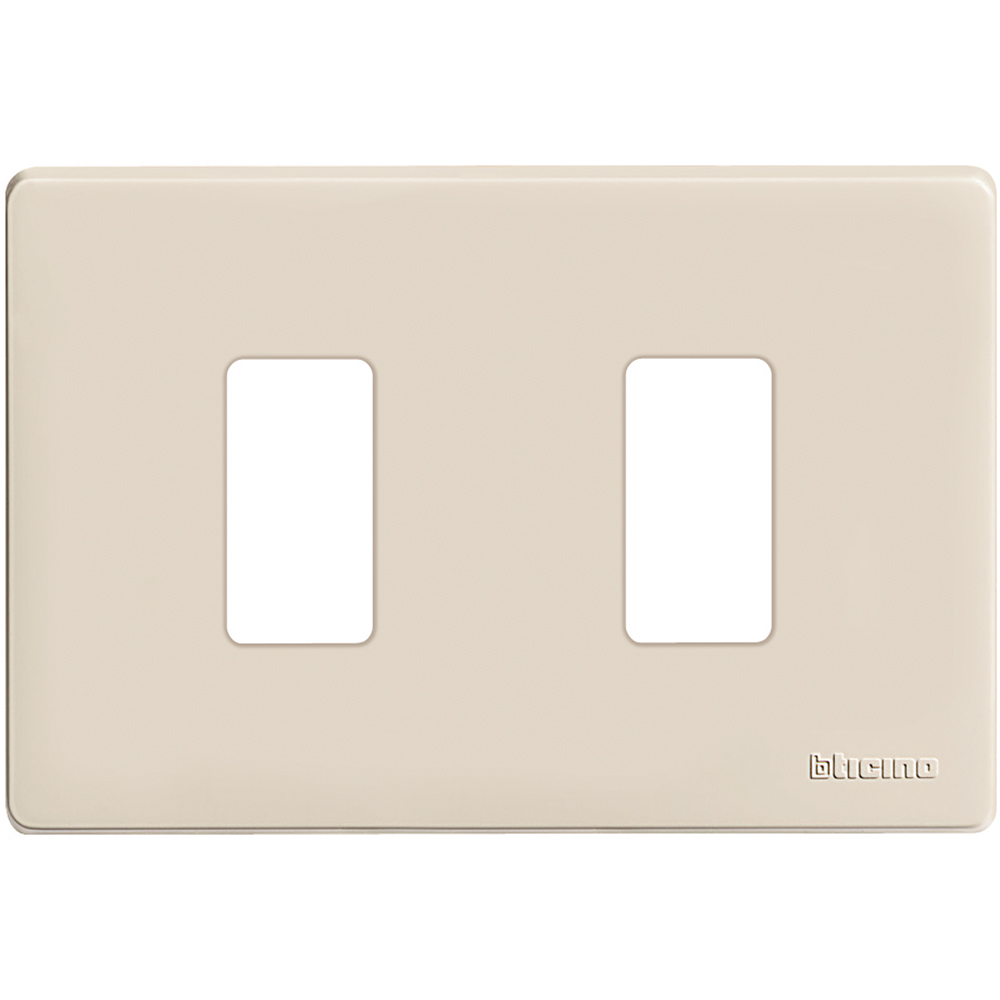 PLACCA BTICINO A 2 MODULI IN RESINA AVORIO SERIE  BTICINO MAGIC 