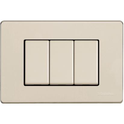 PLACCA BTICINO A 3 MODULI IN RESINA AVORIO SERIE BTICINO MAGIC 