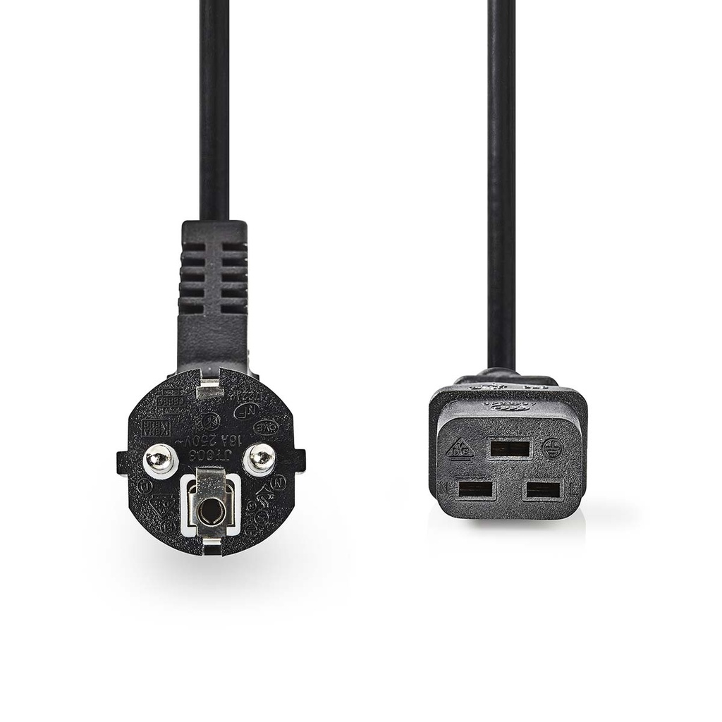CAVO DI ALIMENTAZIONE NEDIS SPINA IEC-320-E PRESA C13  2MT  NERO 
